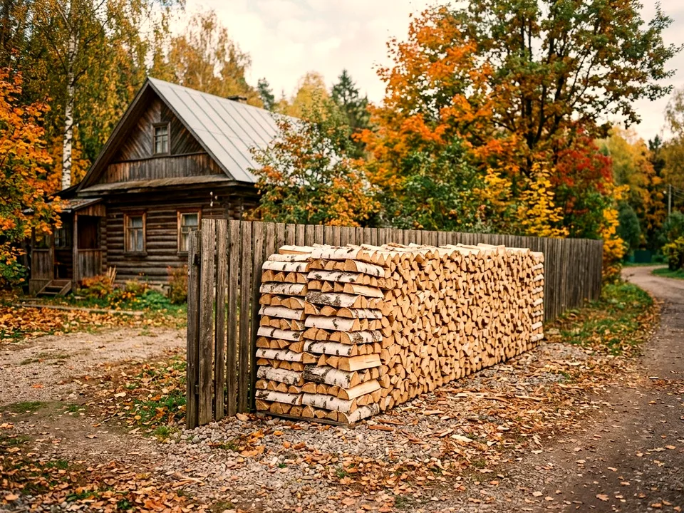 Дуб + укладка в дровник, Рассудово, улица Каминная, 14
